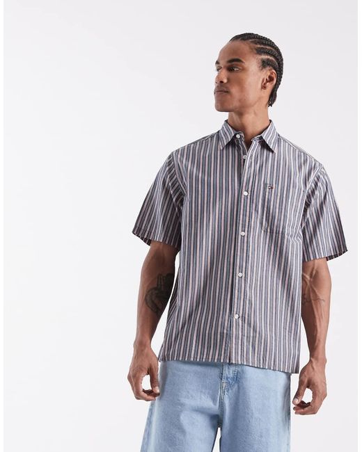 Tommy Hilfiger Blue Relaxed Fit Short Sleeve Shirt for men