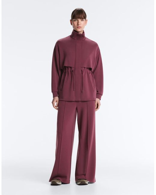Oysho Red Long Jacket With Soft-touch Modal And Pockets