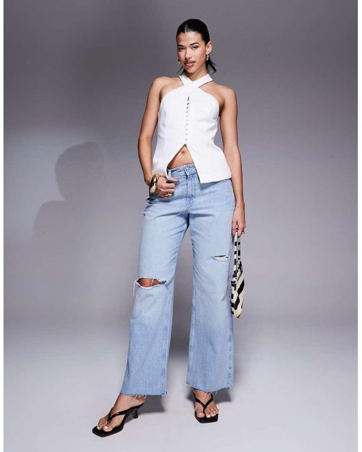 River Island Blue Halter Neck Waistcoat