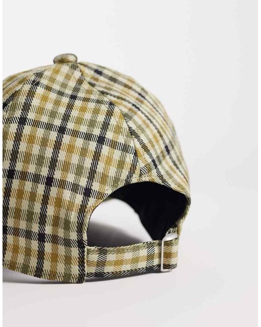 Mango Natural Checked Cap for men