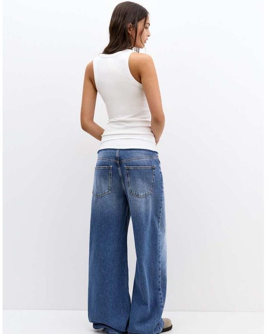 Pull&Bear Blue Ribbed Tank Top