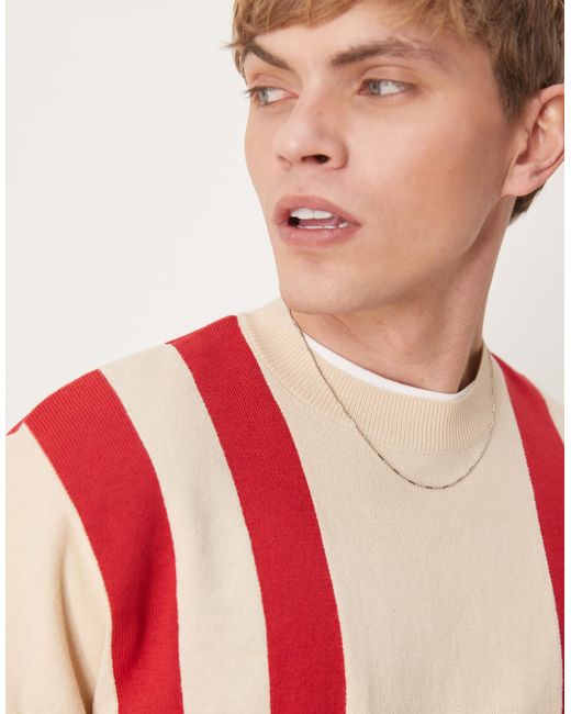ASOS – kastiger oversize-strickpullover in Red für Herren
