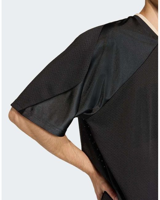 Adidas Originals Black Stadium Graphic Mesh Tee for men