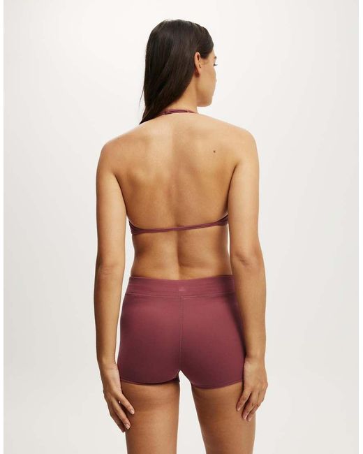 Cotton On Purple Ultra Soft Halter Open Back Crop