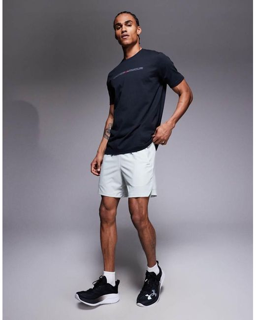 Under Armour Blue Back Print Short Sleeve T-Shirt for men