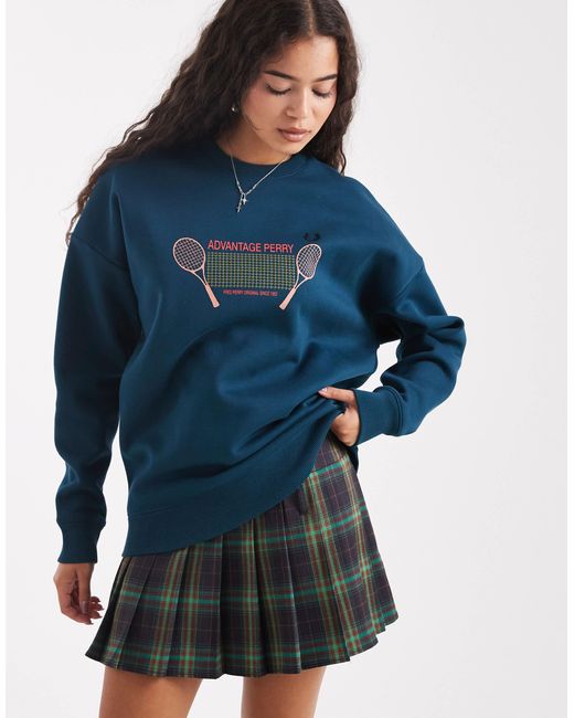 Sweat imprimé Fred Perry en coloris Blue