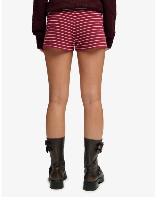 Superdry Red Athletic Essentials Fold Over Towelling Shorts