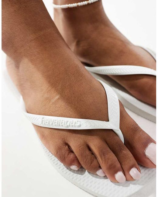 Infradito Bianche Con Punta Squadrata di Havaianas in White