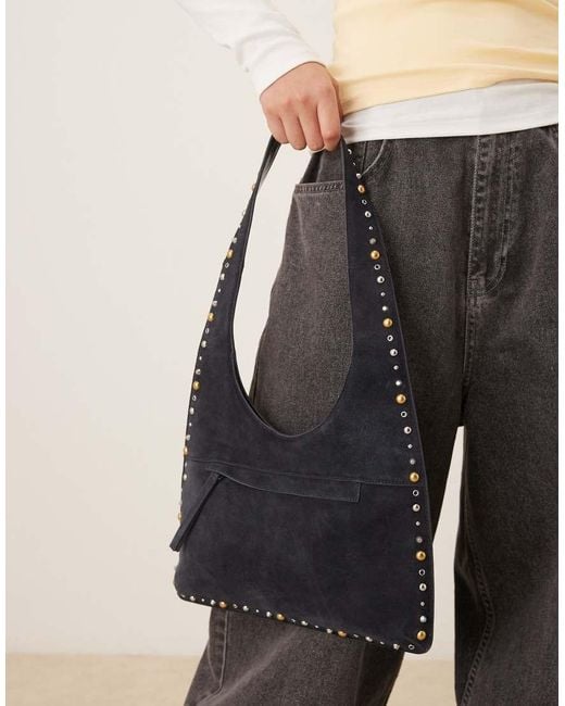 Borsa Da Spalla Morbida di Mango in Black