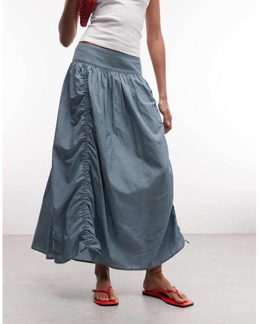 Collusion Blue Maxi Skirt With Channel Details