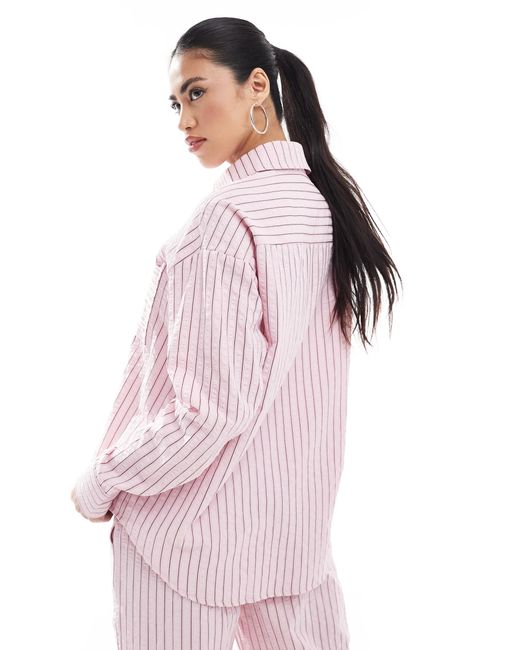 Threadbare Pink Oversized Button Down Shirt