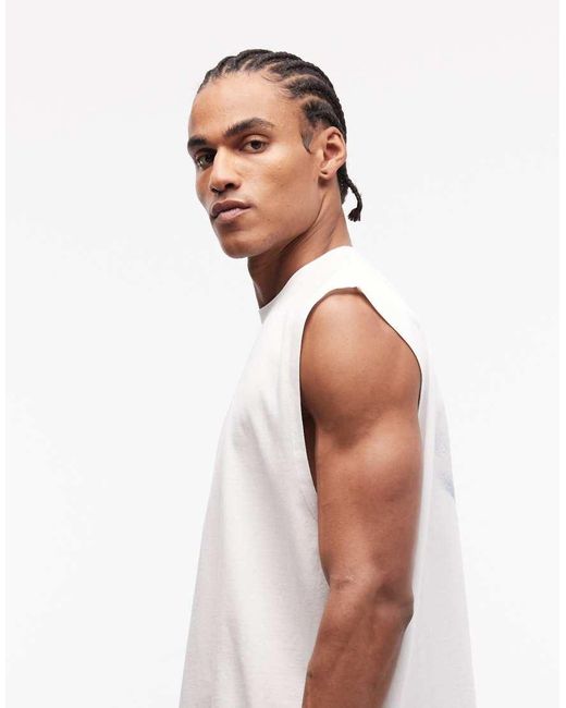 ASOS Gray Oversized Vest With Blurred Flower Graphic for men
