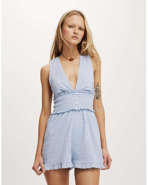 Cotton On Blue Paloma Playsuit