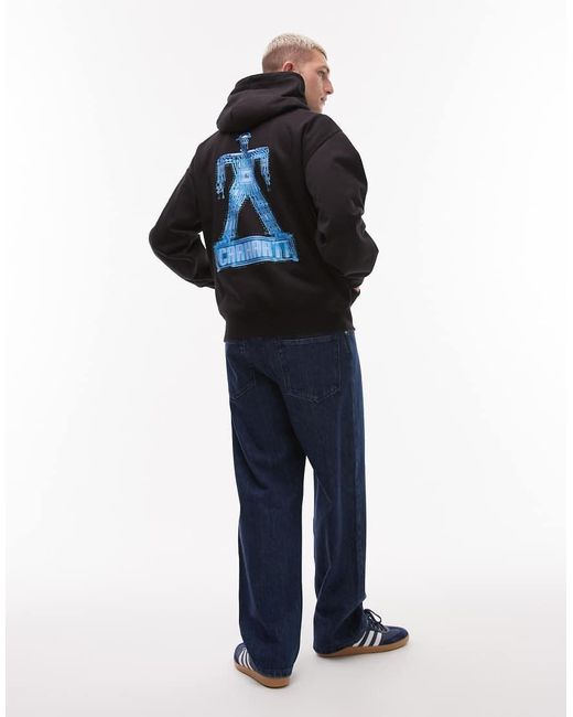 Carhartt Blue Electric Boogie Oversized Pullover Hoodie for men
