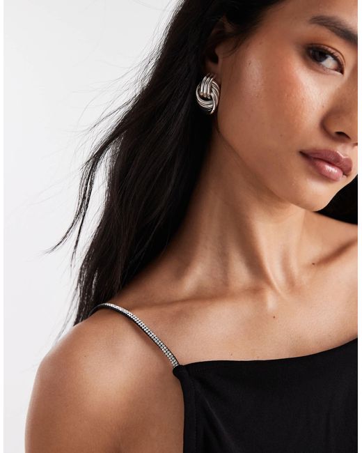 Vero Moda Black Slinky Jersey Cami Top With Diamante Embellished Straps