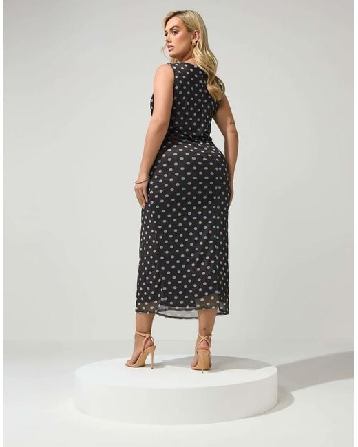 Yours Clothing Brown Polka Dot Maxi Dress