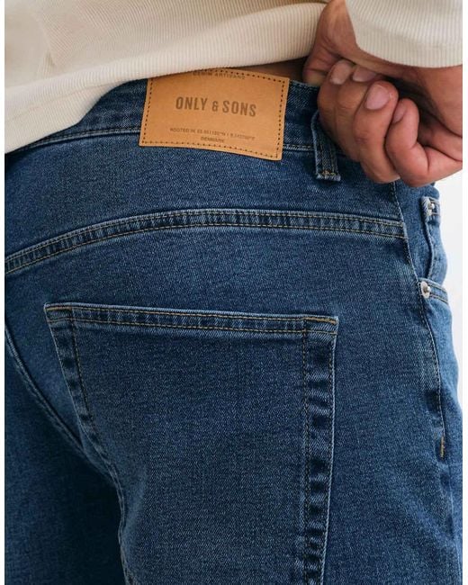 Only & Sons Regular-Fit Jeans in het Blue voor heren