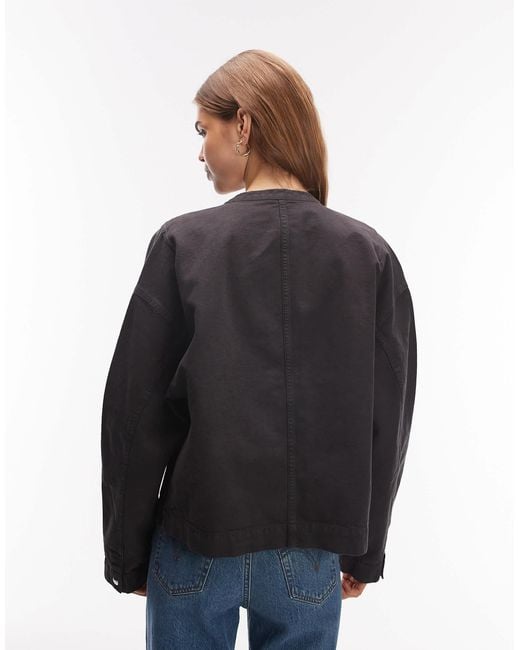 ARKET Blue Washed Cotton Bomber