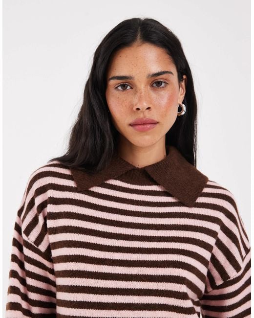 ONLY Brown Knitted Polo