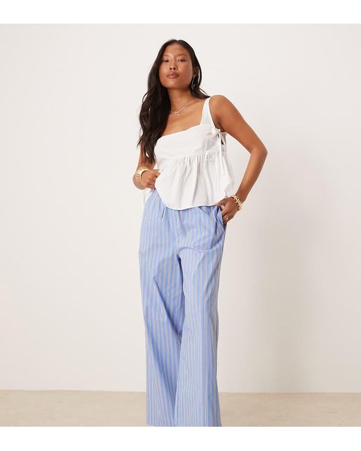 Nobody's Child Petite Blue Shona Straight Leg Trousers