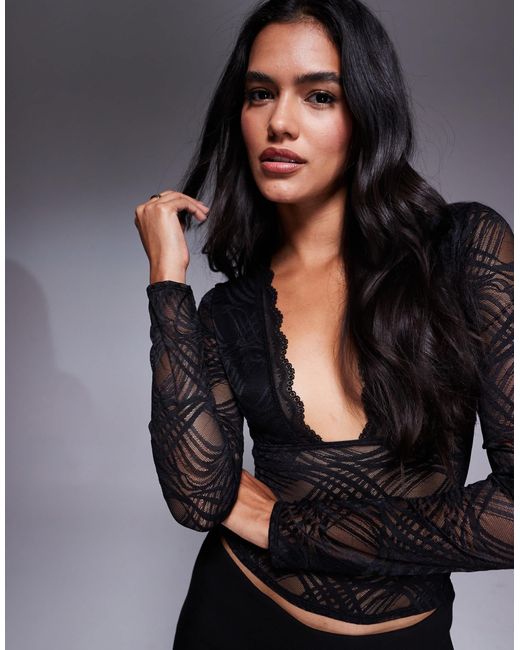 OW Collection Black – lexi – langärmliges oberteil