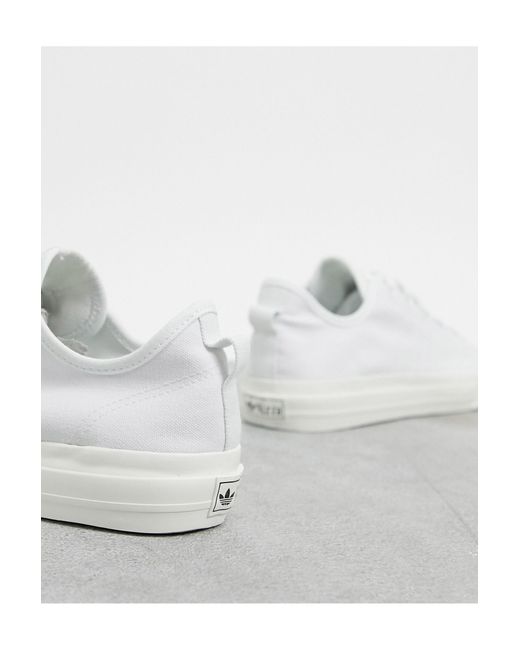 Adidas Originals – nizza rf – sneaker aus weißem stoff in Gray für Herren