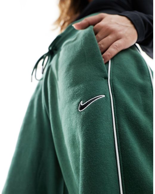Nike Green Streetwear Oversized Fleece Wide Leg jogger