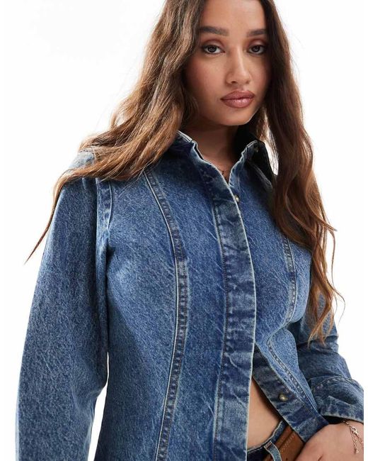 ASOS Blue Denim Cinched Shirt