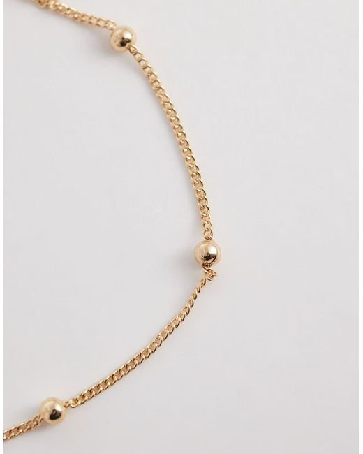 ASOS Natural Anklet With Dot Chain Design