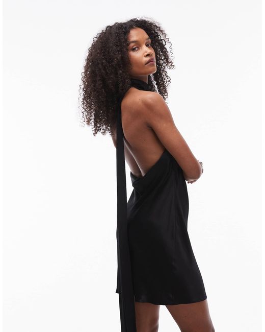 Robe longue de soirée imprimée tsmaureen Noir Topshop - Femme