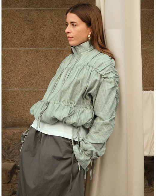 NA-KD Green X Charlotte Olivia Drawstring Detail Jacket