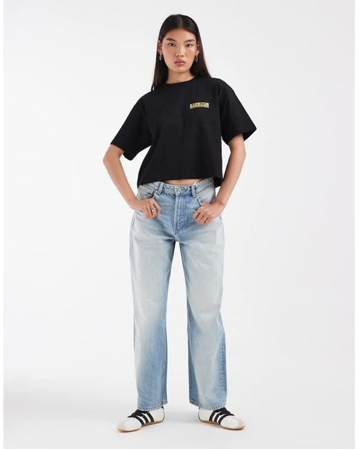 Barbour Black Amaya Short Sleeve Logo T-Shirt