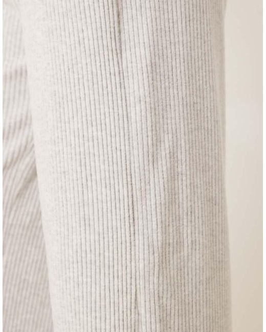 Abercrombie & Fitch Natural Lounge Cozy Wide Leg Rib jogger Bottom