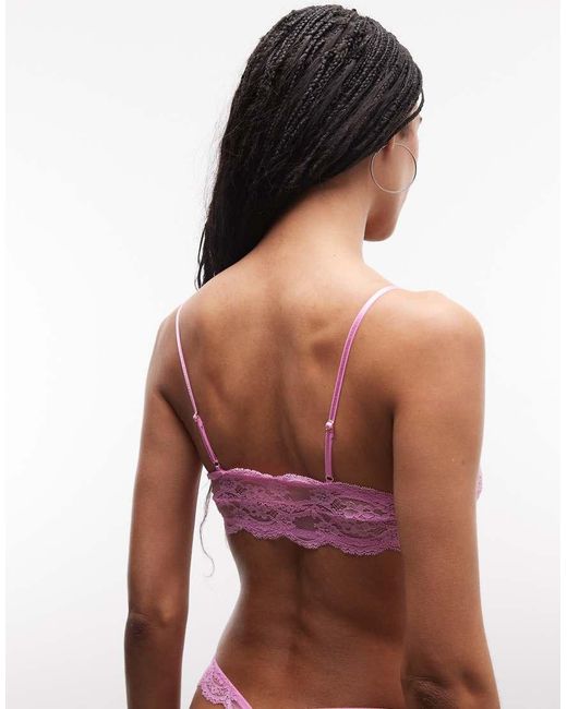 ASOS White Lola Lace Front Fastening Triangle Bra