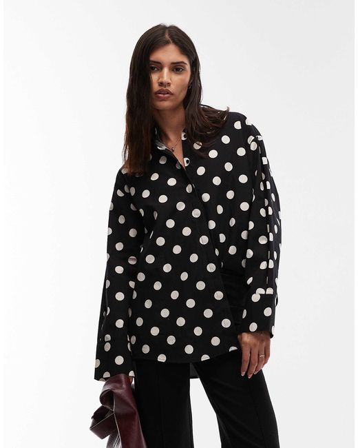 ASOS Black Oversized Shirt With Pleat