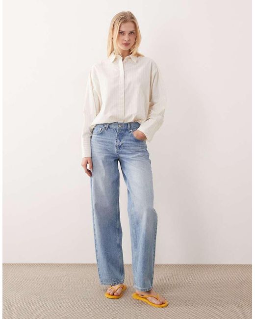 JJXX White Poplin Shirt With Lilac Stripe