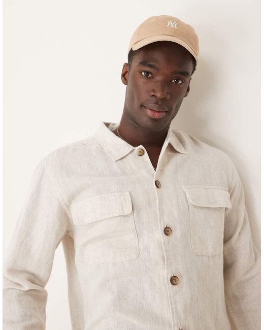 SELECTED Natural Linen Overshirt for men