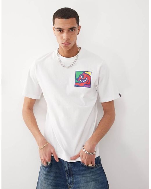 Camiseta Blanca De Manga Corta Con Estampado De Perro Corriendo Estilo Arte Pop De Ice Cream ICECREAM de hombre de color Blue