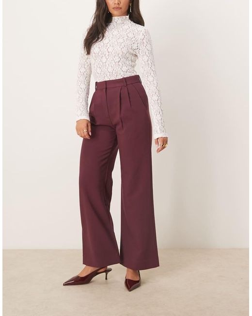 Abercrombie & Fitch Red Sloane Ultra High Waist Trouser