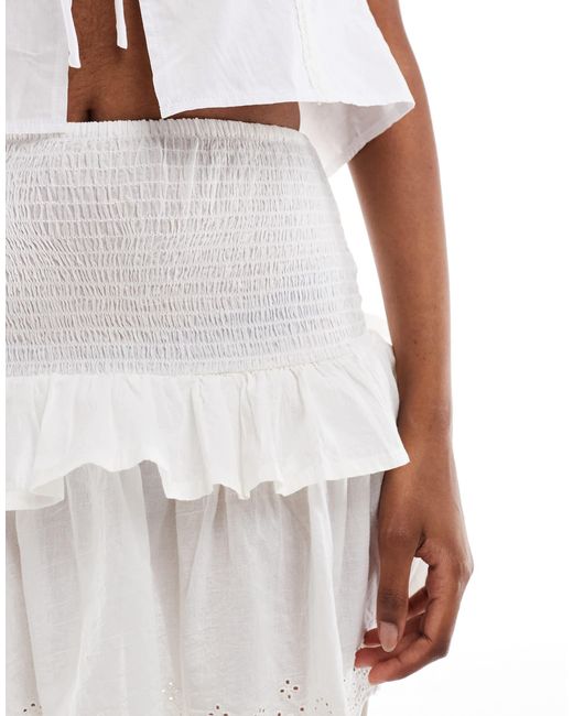 Wednesday's Girl White Tiered Ruffle Mini Skirt