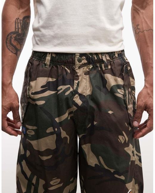 Aape By A Bathing Ape White Aape By A Bathing Ape Loose Fit Cargo Shorts for men