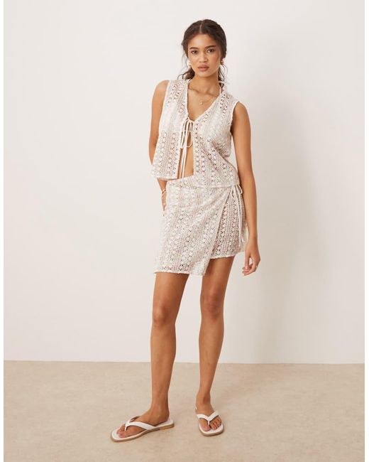 esmé studios Natural Esmee Exclusive Tie Side Mini Beach Skirt