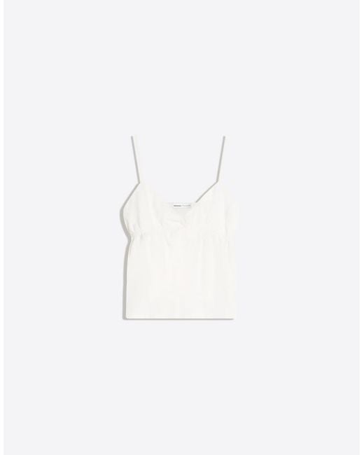 Bershka Blue Ruffle Strap Top
