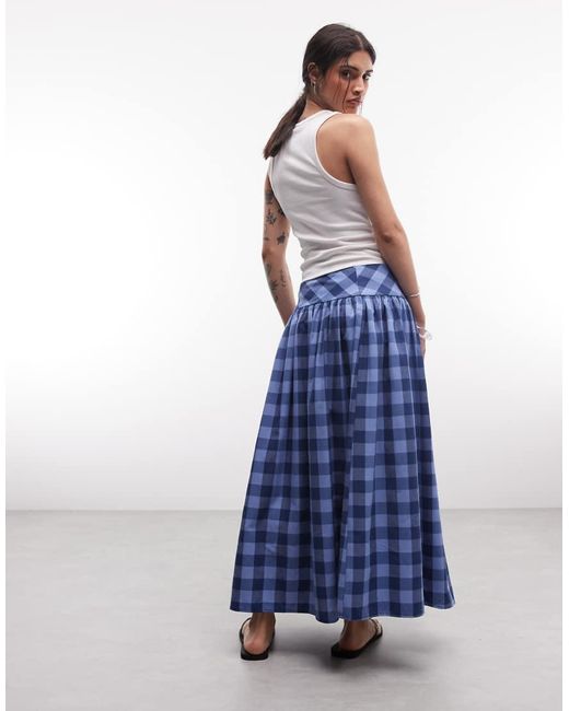 Collusion Blue Drop Waist Maxi Skirt