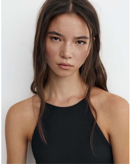 Pull&Bear Blue Halter Strappy Bodysuit