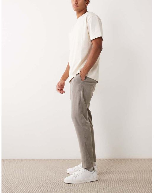 Mango Natural Pleat Front Adjustable Waist Trousers for men