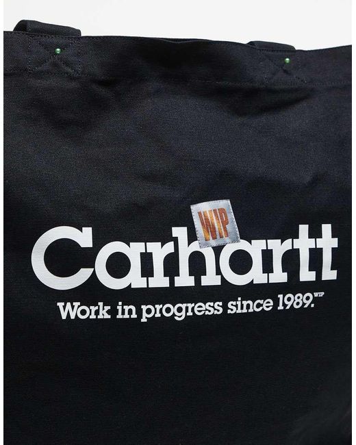 Carhartt Tote Van Canvas Met Grafische Print in het Black