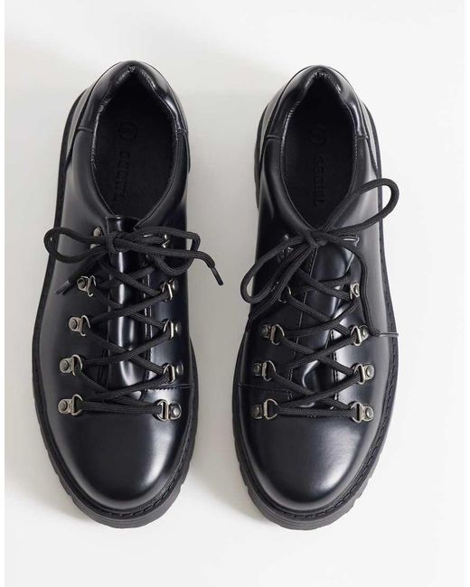 SEQWL Black Gaston Faux Suede Low Hiker Boots for men