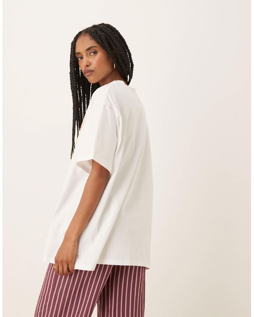 ASOS Natural Oversized T-shirt With Tige