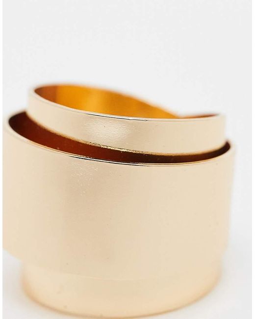 ASOS Brede Gedraaide Ring in het Natural